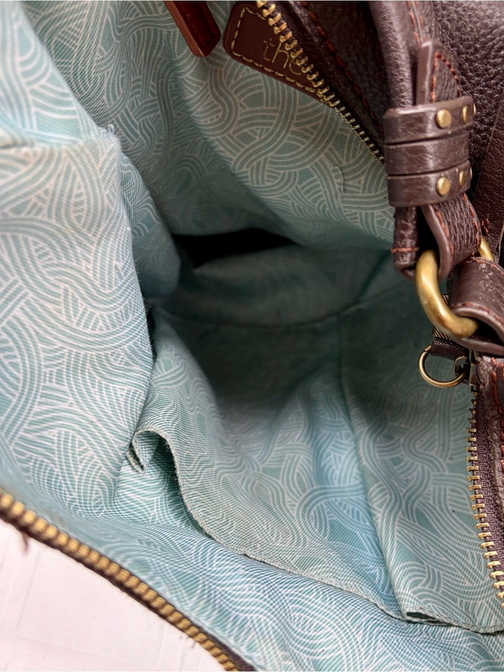 The Sak Dark Brown Pebbled Leather Shoulder Bag - Picture 6 of 7